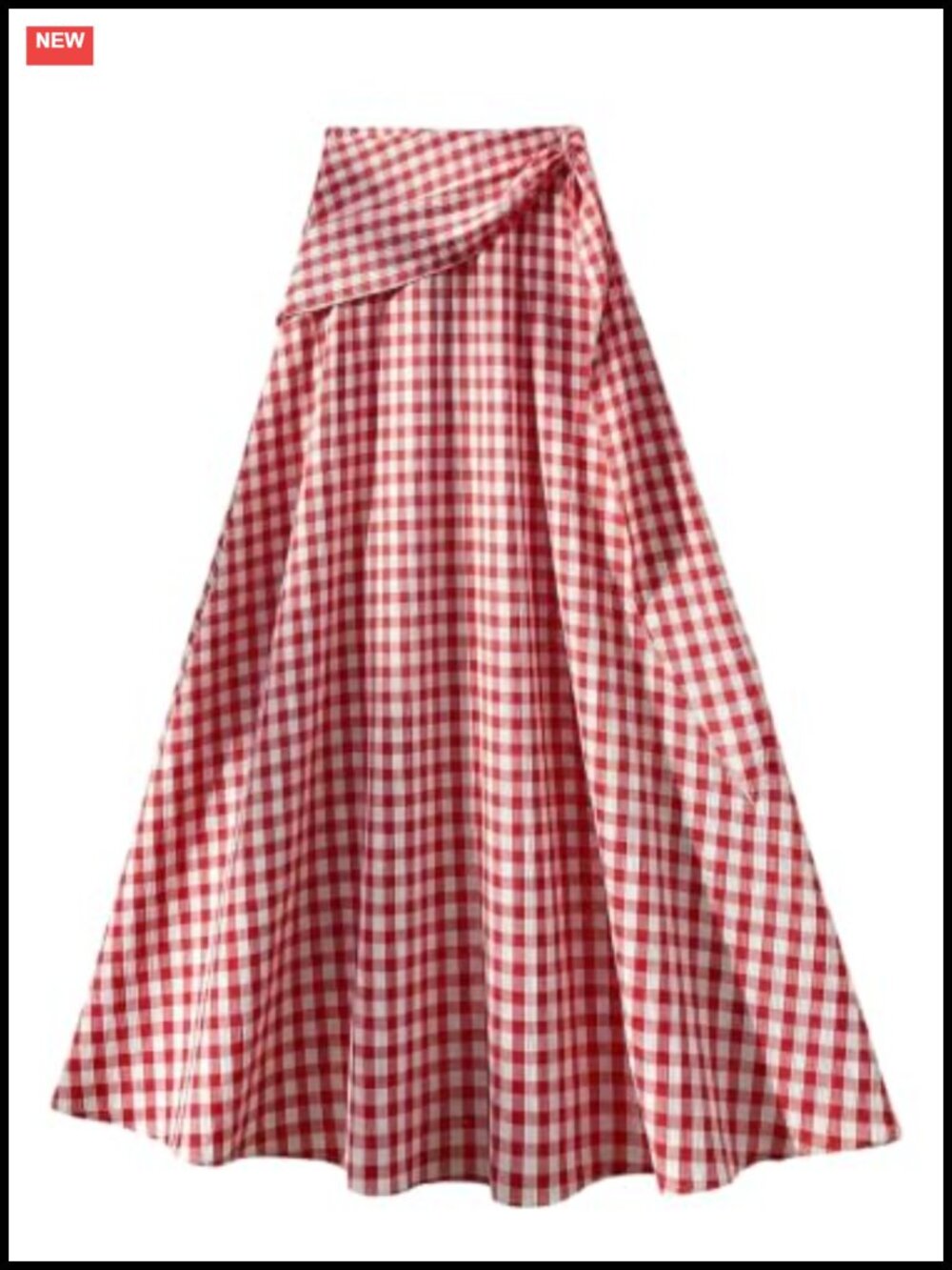 Milumia Plaid Gingham Maxi Skirt A Line Flowy High Rise Ruched Long Skirt